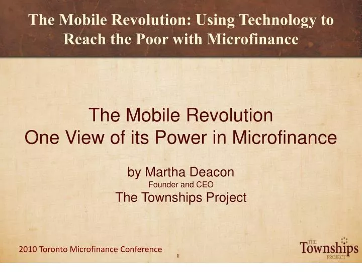 the mobile revolution using technology to reach the poor with microfinance
