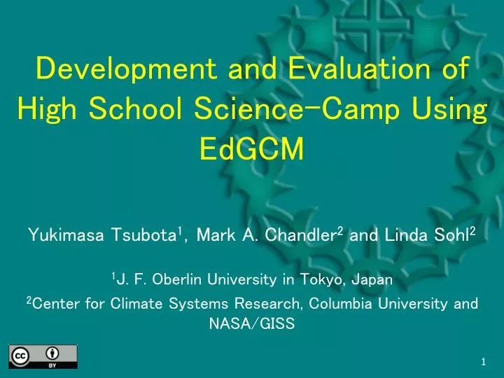development and evaluation of high school science camp using edgcm