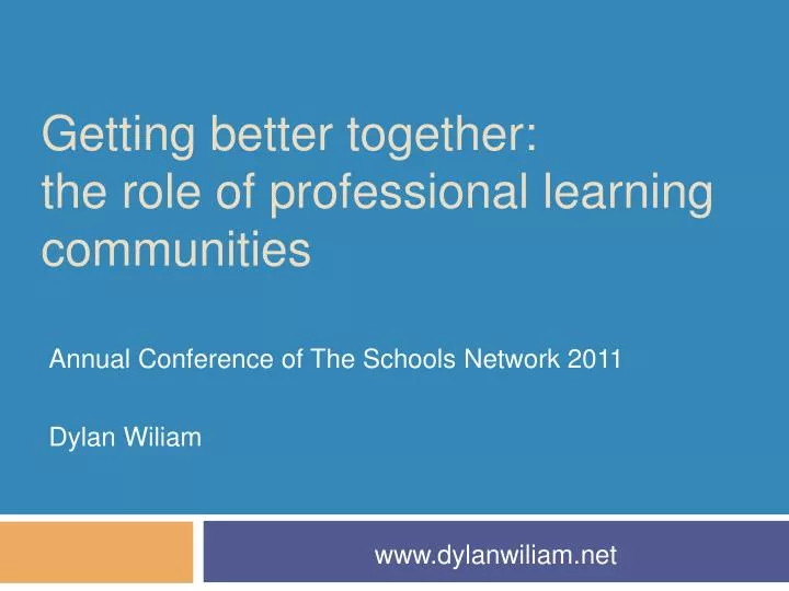 getting better together the role of professional learning communities