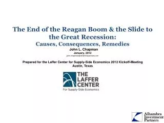 The End of the Reagan Boom &amp; the Slide to the Great Recession: Causes, Consequences, Remedies