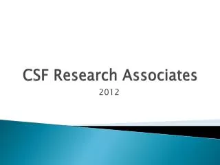CSF Research Associates