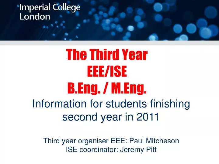 the third year eee ise b eng m eng