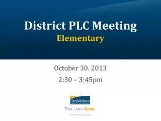 District PLC Meeting Elementary