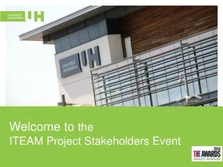 Welcome to the ITEAM Project Stakeholders Event