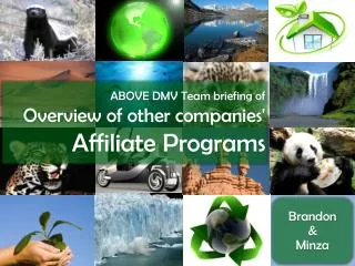 ABOVE DMV Team briefing of Overview of other companies' Affiliate Programs