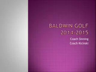 Baldwin Golf 2014-2015