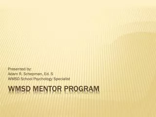 WMSD Mentor Program