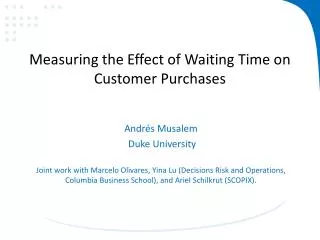 Measuring the Effect of Waiting Time on Customer Purchases