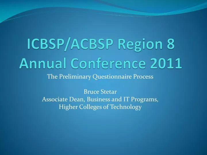 icbsp acbsp region 8 annual conference 2011