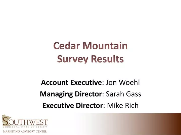 cedar mountain survey results