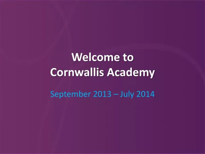 welcome to cornwallis academy