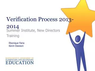 Verification Process 2013-2014