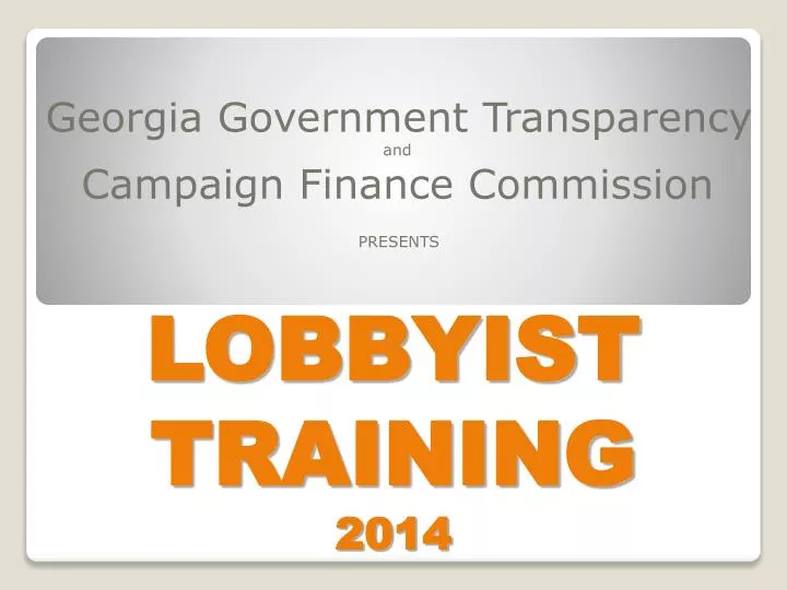 lobbyist training 2014