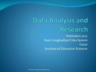 Data Analysis and Research