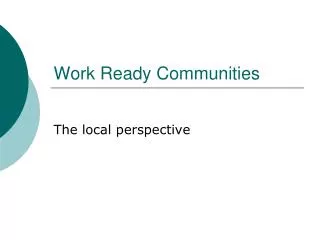 Work Ready Communities