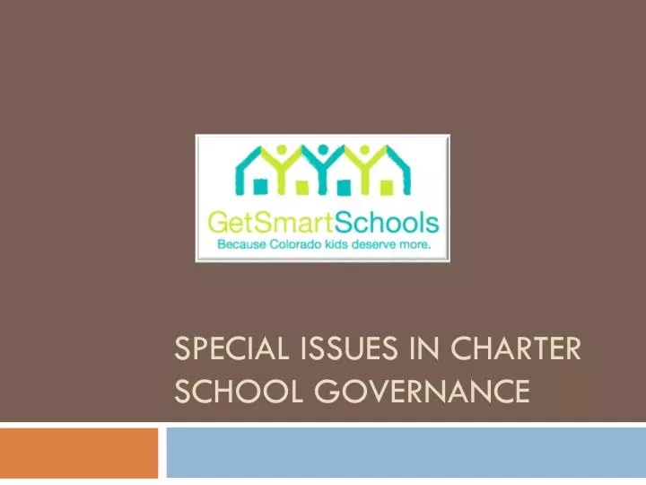 special issues in charter school governance
