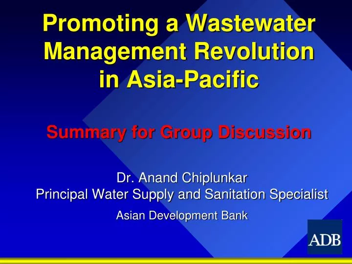 promoting a wastewater management revolution in asia pacific summary for group discussion