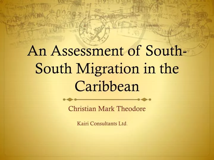 an assessment of south south migration in the caribbean