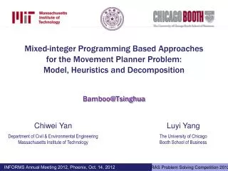 Mixed-integer Programming Based Approaches for the Movement Planner Problem: Model , Heuristics and Decomposition B
