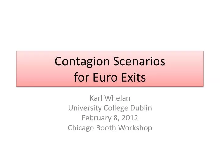 contagion scenarios for euro exits