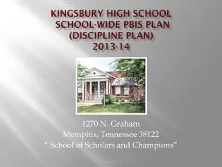 Kingsbury High School School-wide PBIS Plan (Discipline Plan) 2013-14