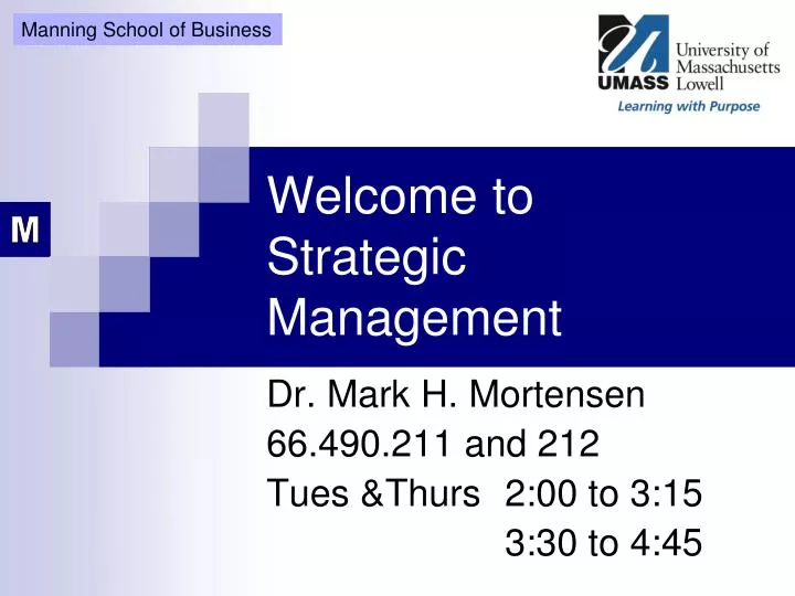 welcome to strategic management