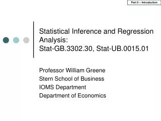 statistical inference and regression analysis stat gb 3302 30 stat ub 0015 01