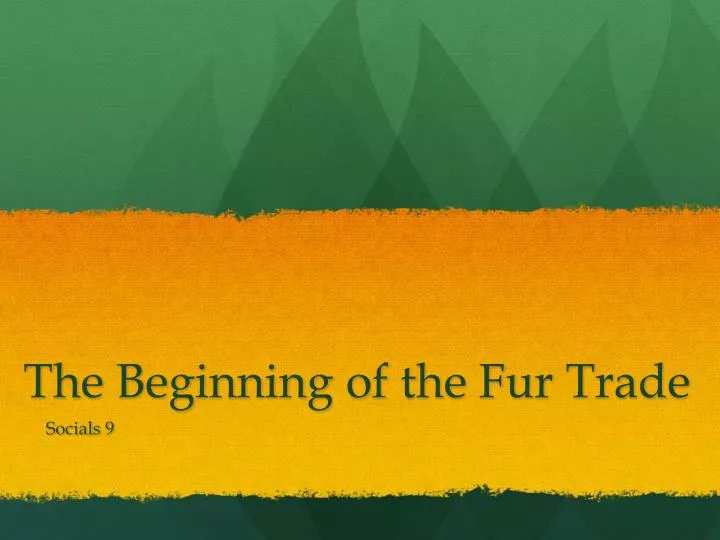 the beginning of the fur trade