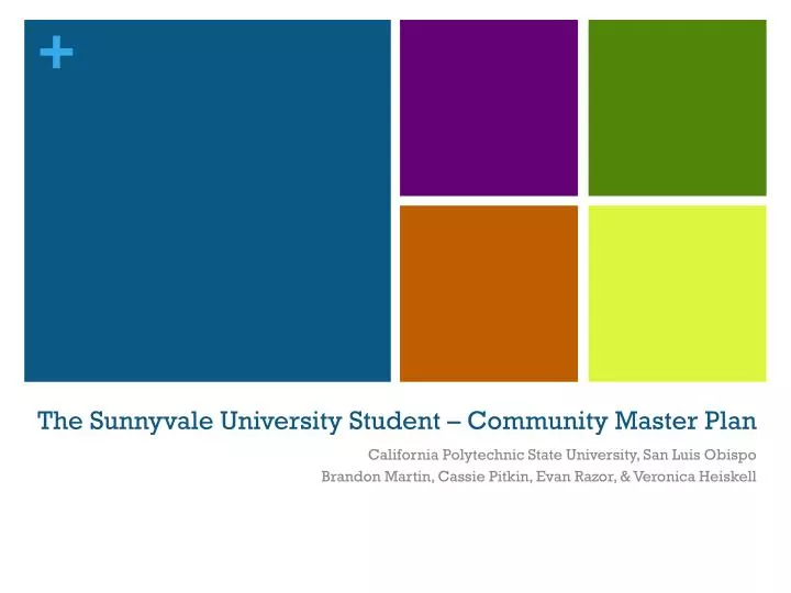 the sunnyvale university student community master plan