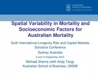 Spatial Variability in Mortality and Socioeconomic Factors for Australian Mortality