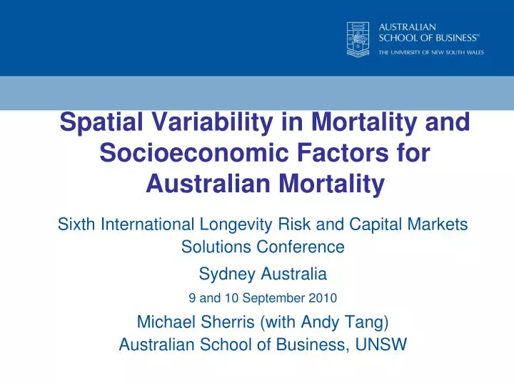 spatial variability in mortality and socioeconomic factors for australian mortality
