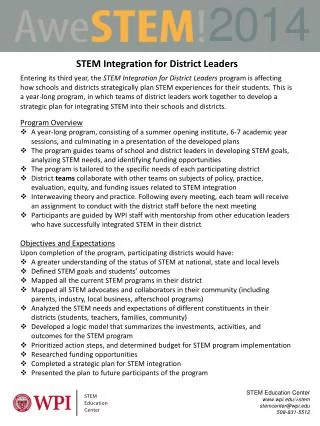 STEM Education Center www.wpi.edu/+stem stemcenter@wpi.edu 508-831-5512