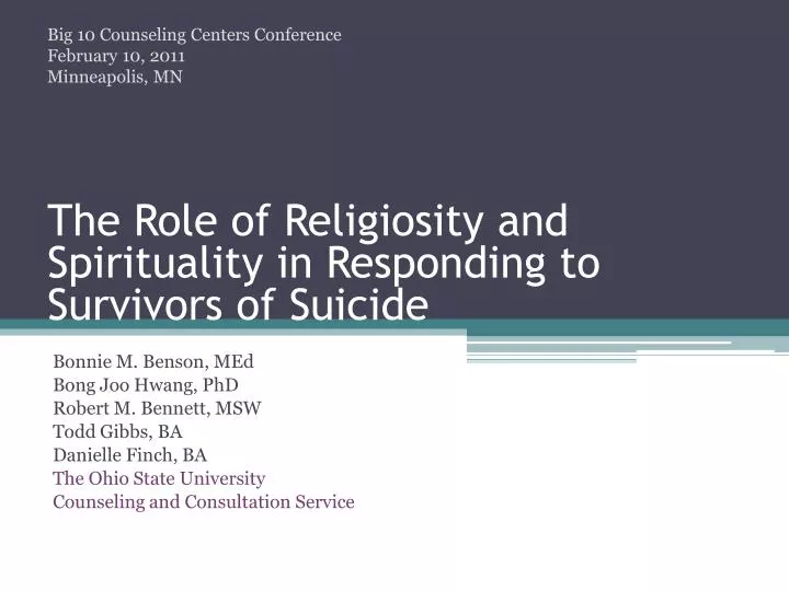 the role of religiosity and spirituality in responding to survivors of suicide