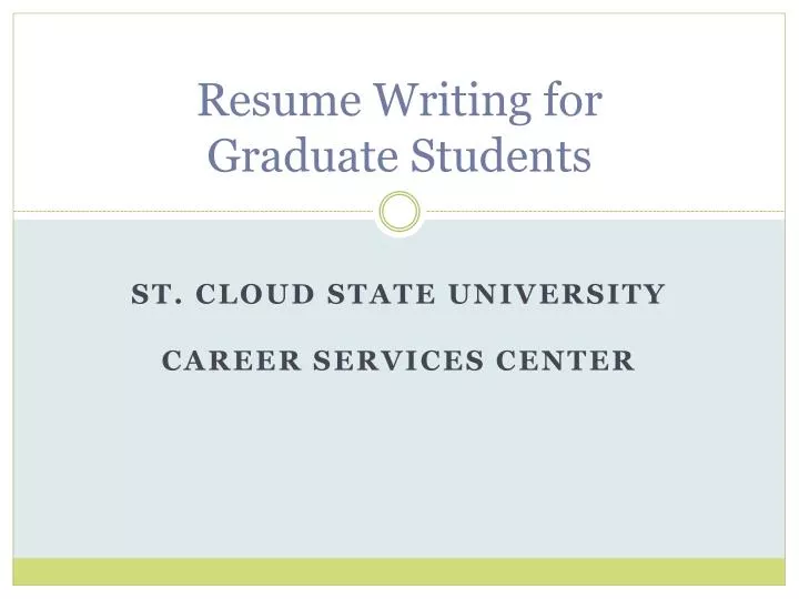 resume writing for graduate students