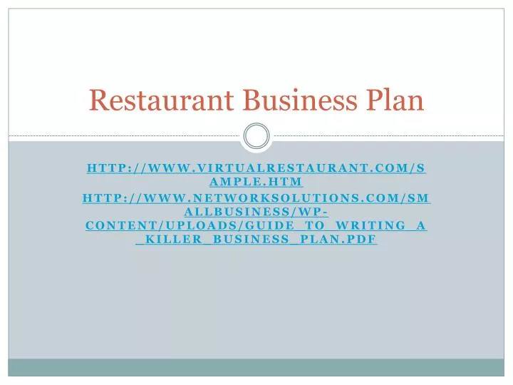 presentation on business plan for restaurant