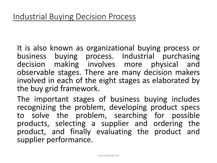 industrial buying decision process