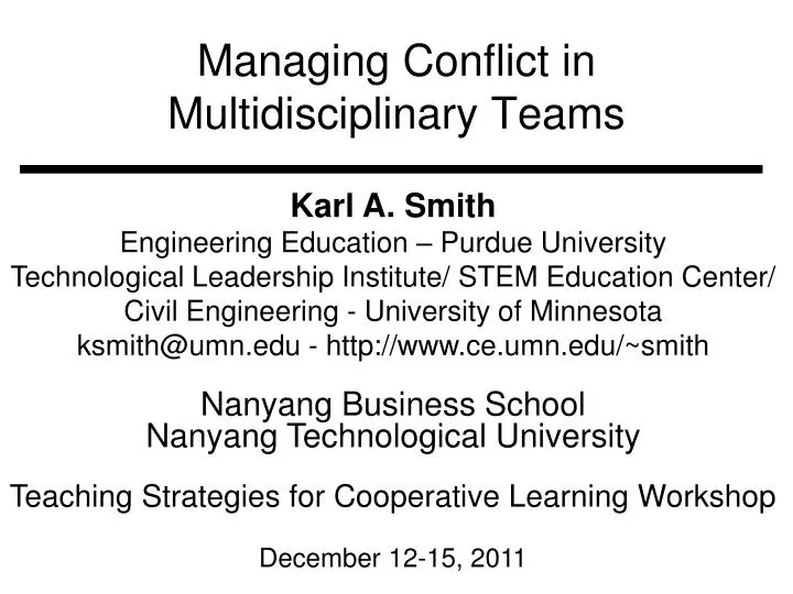 managing conflict in multidisciplinary teams