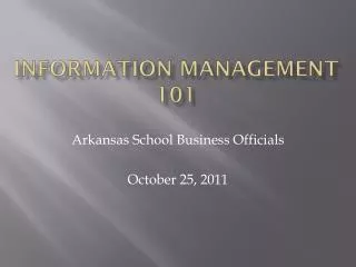 Information Management 101