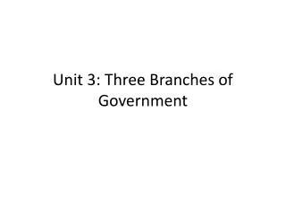 Unit 3: Three Branches of Government