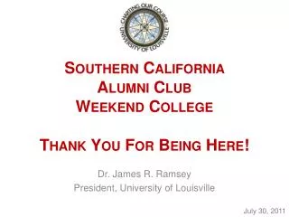 Southern California Alumni Club Weekend College Thank You For Being Here!