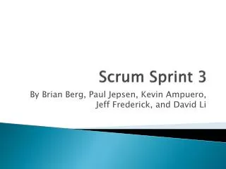Scrum Sprint 3