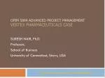 OPIM 5894 Advanced Project management Vertex Pharmaceuticals case