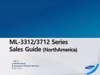 ML-3312/3712 Series Sales Guide ( NorthAmerica )