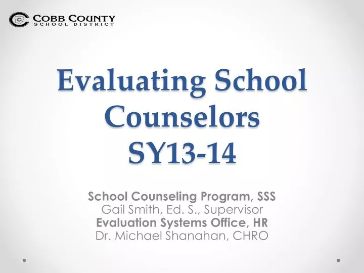 evaluating school counselors sy13 14