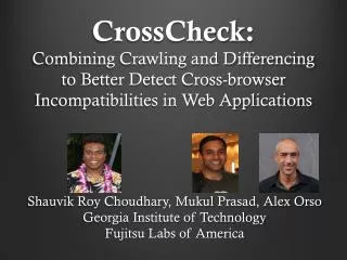 CrossCheck : Combining Crawling and Differencing to Better Detect Cross-browser Incompatibilities in Web Applications