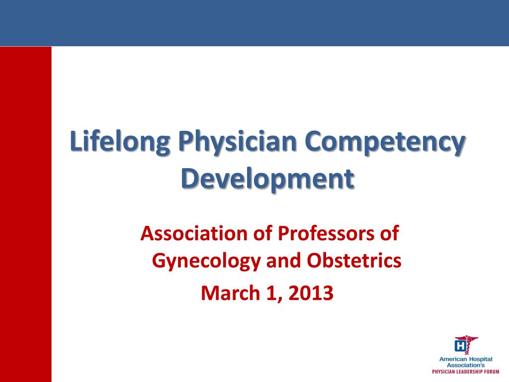 PPT - Lifelong Physician Competency Development PowerPoint Presentation ...