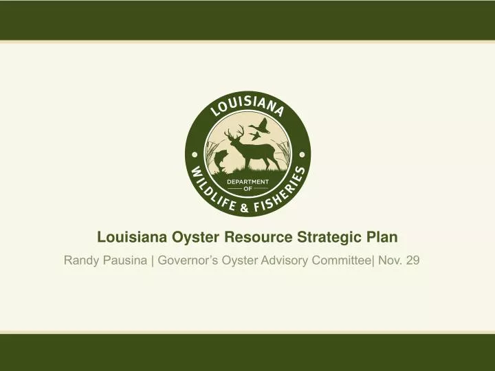 louisiana oyster resource strategic plan