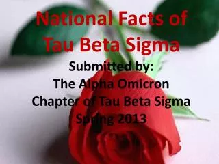 National Facts of Tau Beta Sigma Submitted by: The Alpha Omicron Chapter of Tau Beta Sigma Spring 2013