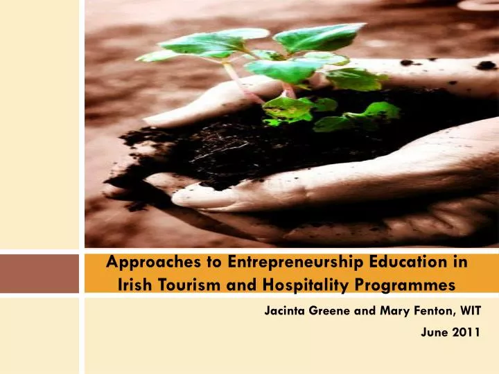 approaches to entrepreneurship education in irish tourism and hospitality programmes