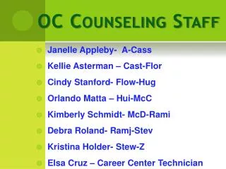 OC Counseling Staff